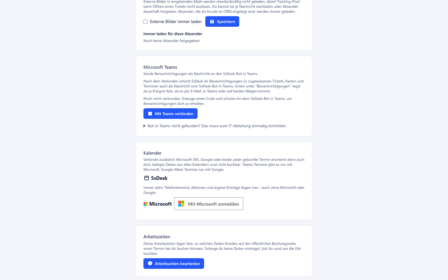 Kalenderverbindung mit Microsoft 365 und Google